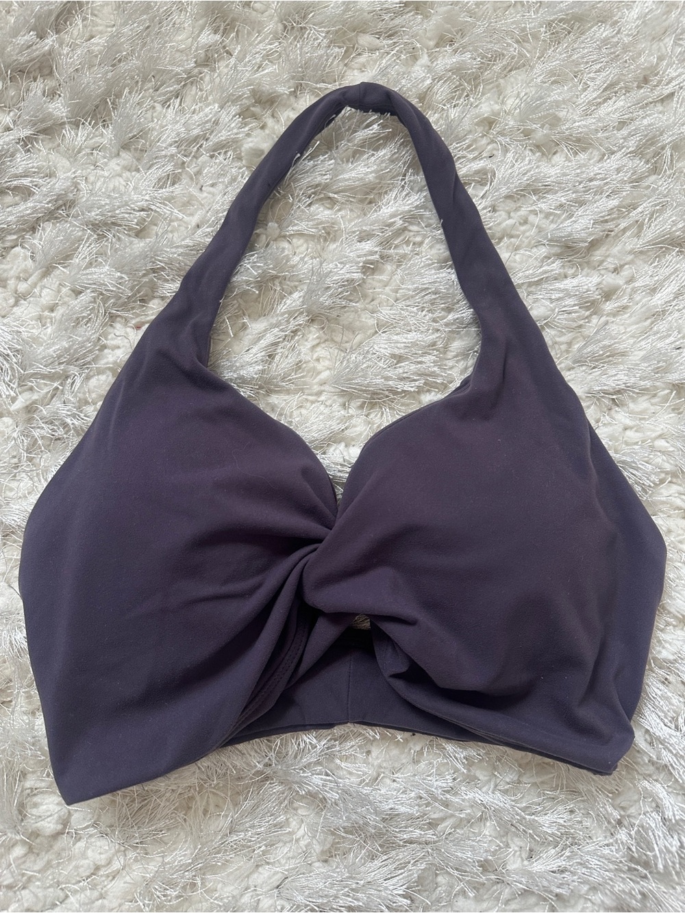 BuffBunny Plum Twist Halter Swim Top